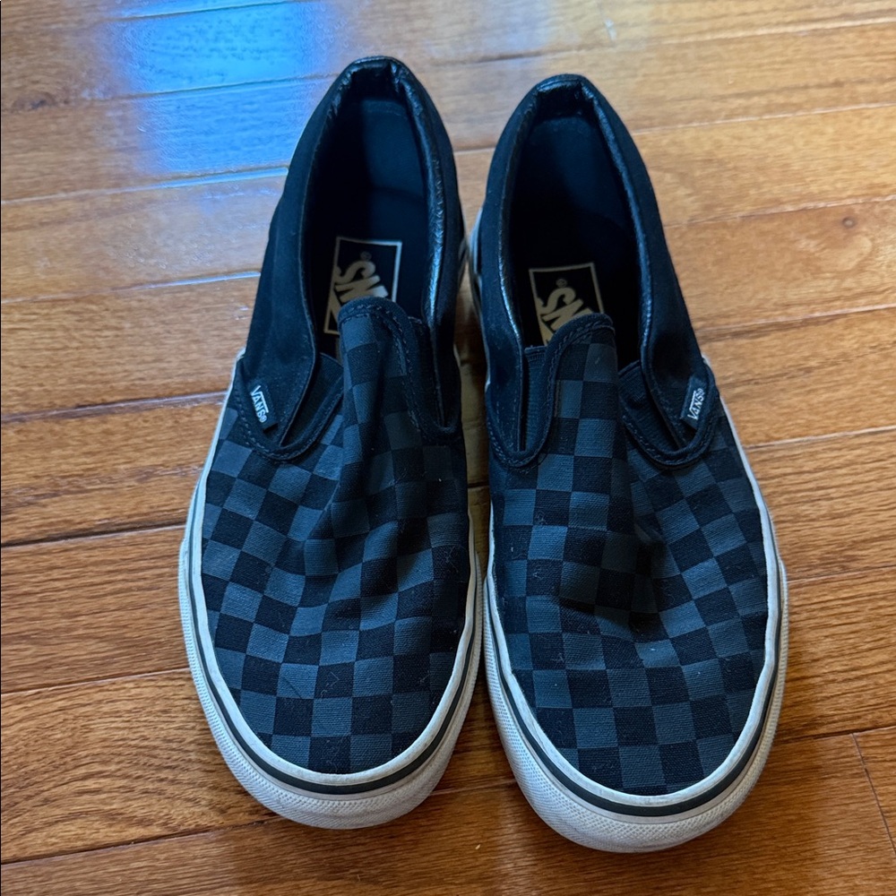 Vans Women Black Checkered Slip-On Sneakers